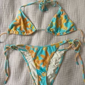 Triangl floral velvet swimsuit